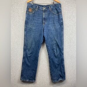 Cinch jeans 36x30 bronze label slim fit tapered leg subtle stains cowboy rodeo